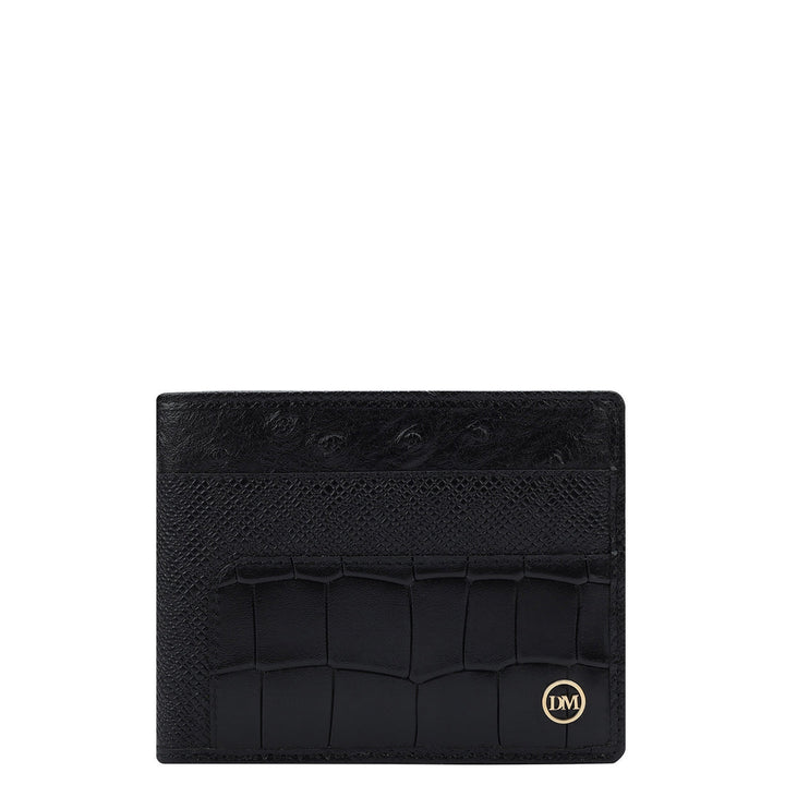 Franzy Croco Leather Mens Wallet - Black