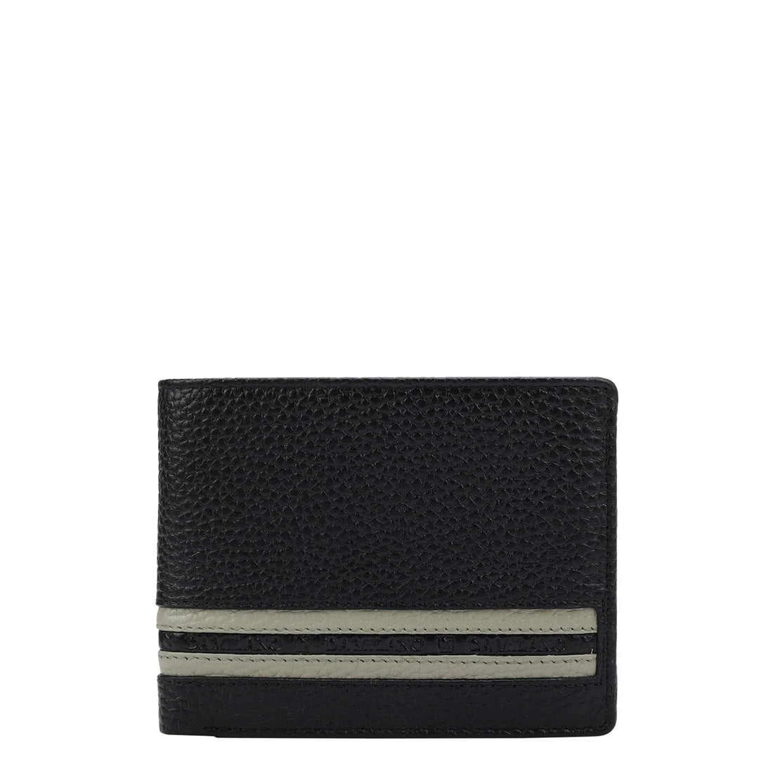 Wax Leather Mens Wallet - Black