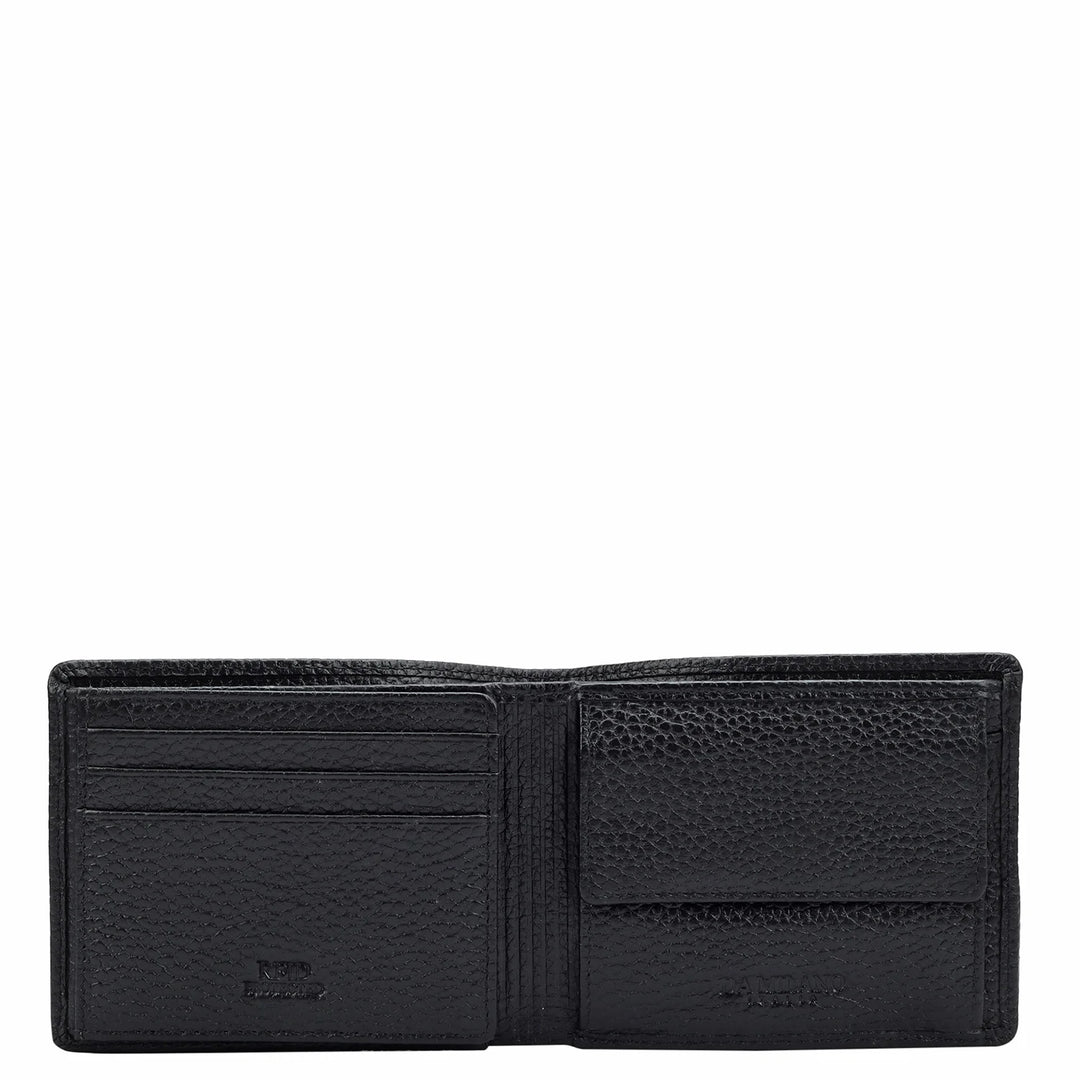 Wax Leather Mens Wallet - Black