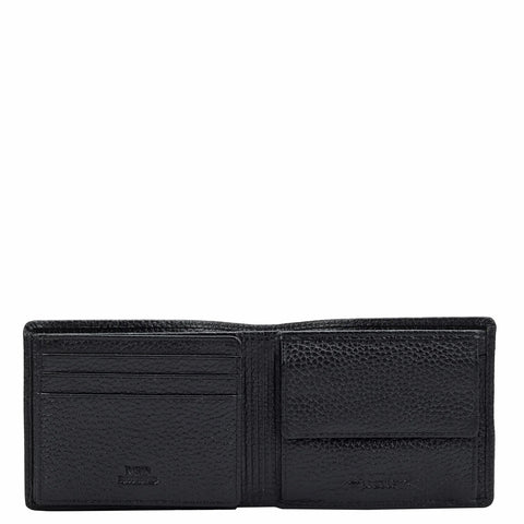 Wax Leather Mens Wallet - Black