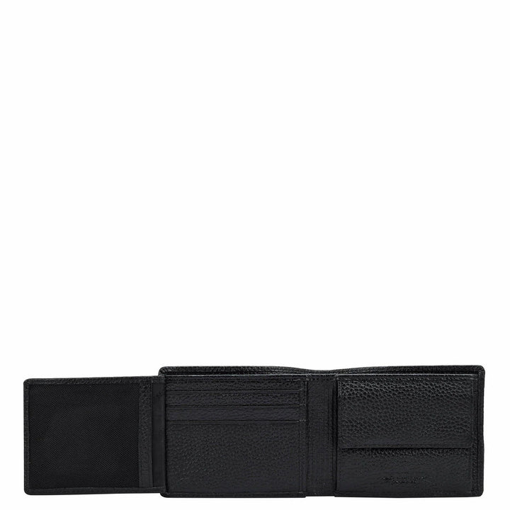 Wax Leather Mens Wallet - Black