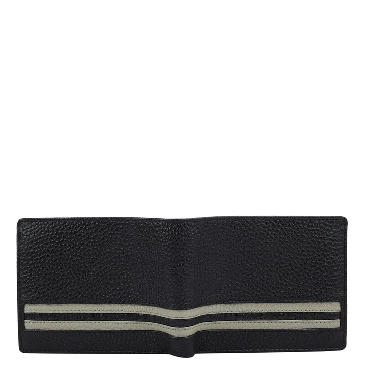 Wax Leather Mens Wallet - Black