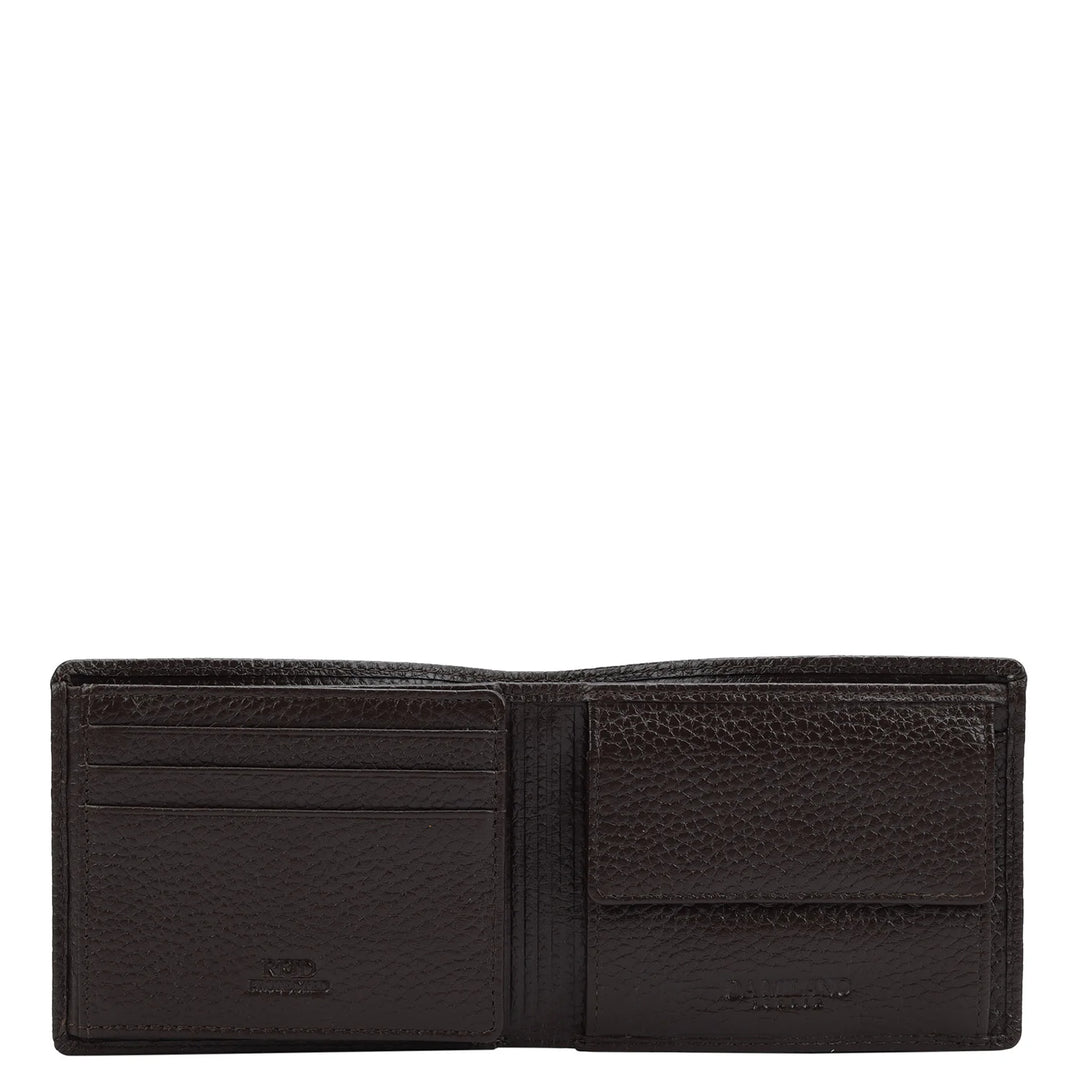 Wax Leather Mens Wallet - Chocolate