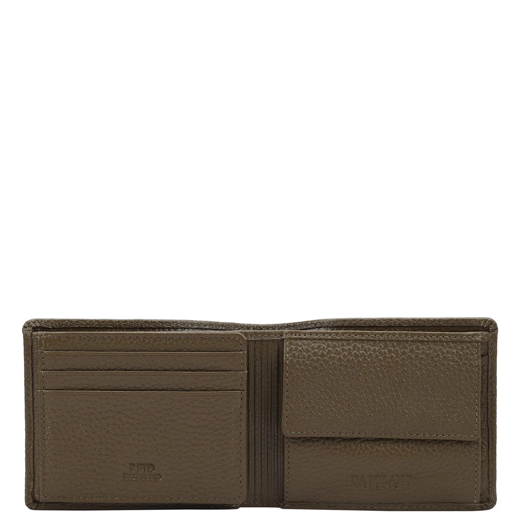 Wax Leather Mens Wallet - Moss