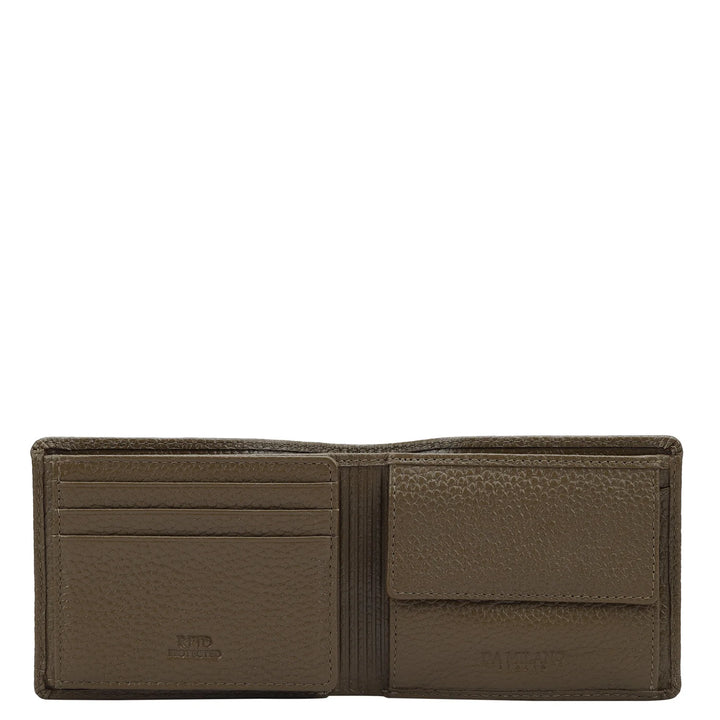 Wax Leather Mens Wallet - Moss