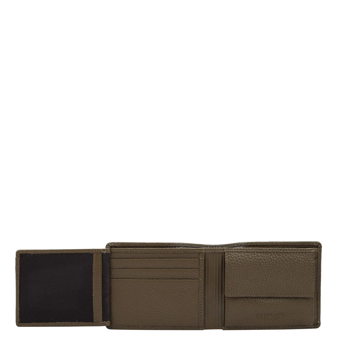 Wax Leather Mens Wallet - Moss