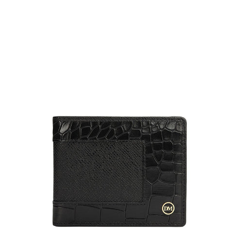 Black Bifold Leather Mens Wallet
