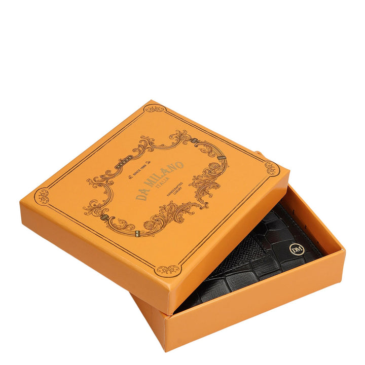 Black Bifold Leather Mens Wallet