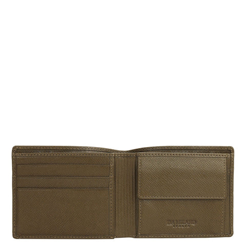Military Green Bifold Leather Mens Wallet