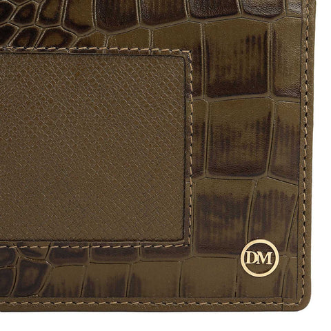 Military Green Bifold Leather Mens Wallet