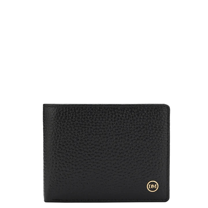 Wax Leather Mens Wallet - Black