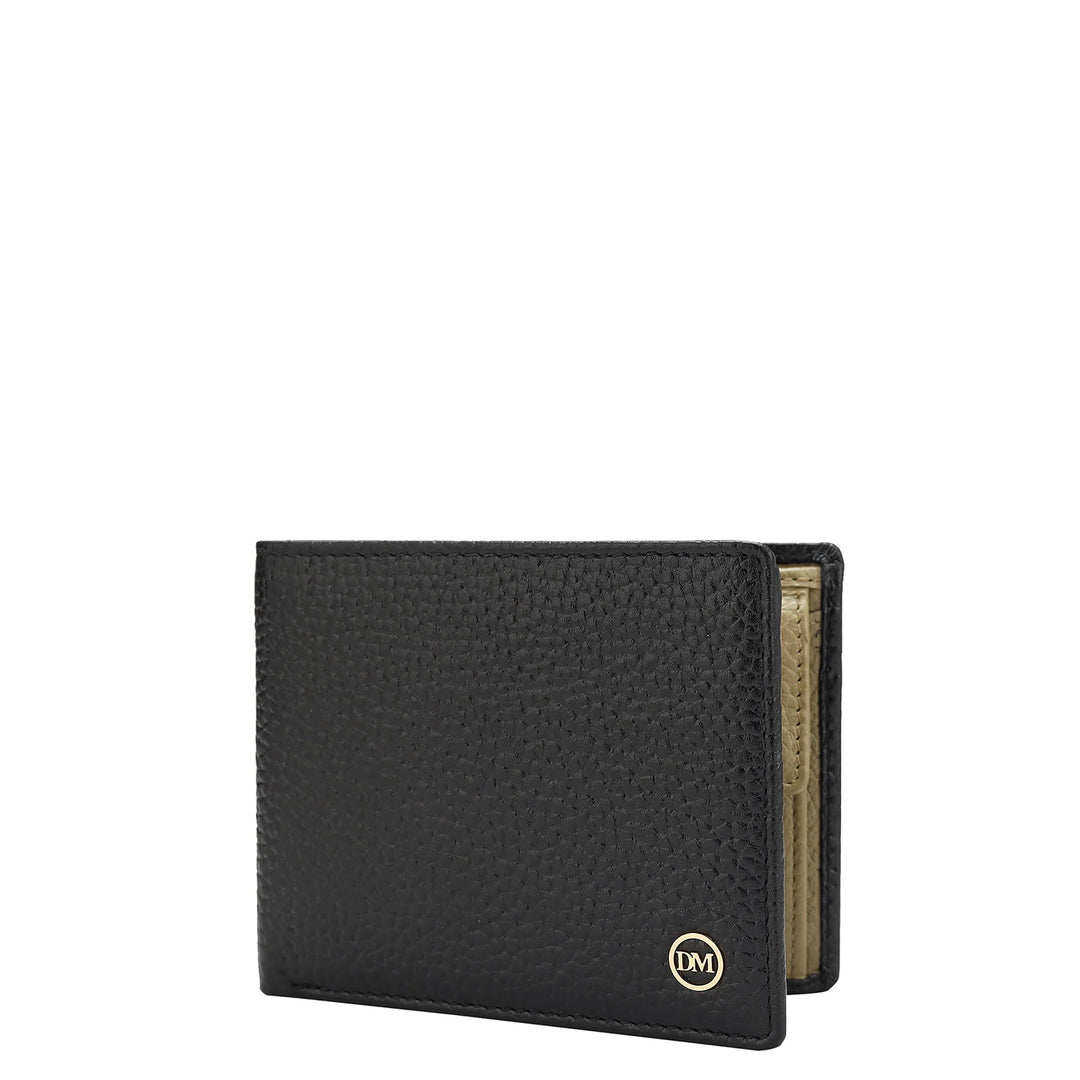 Wax Leather Mens Wallet - Black