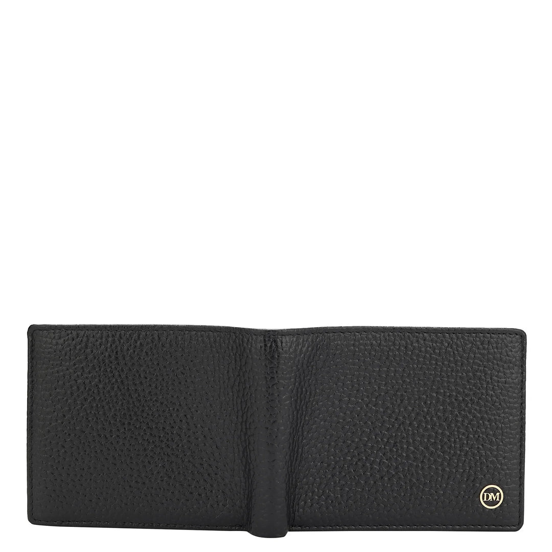 Wax Leather Mens Wallet - Black