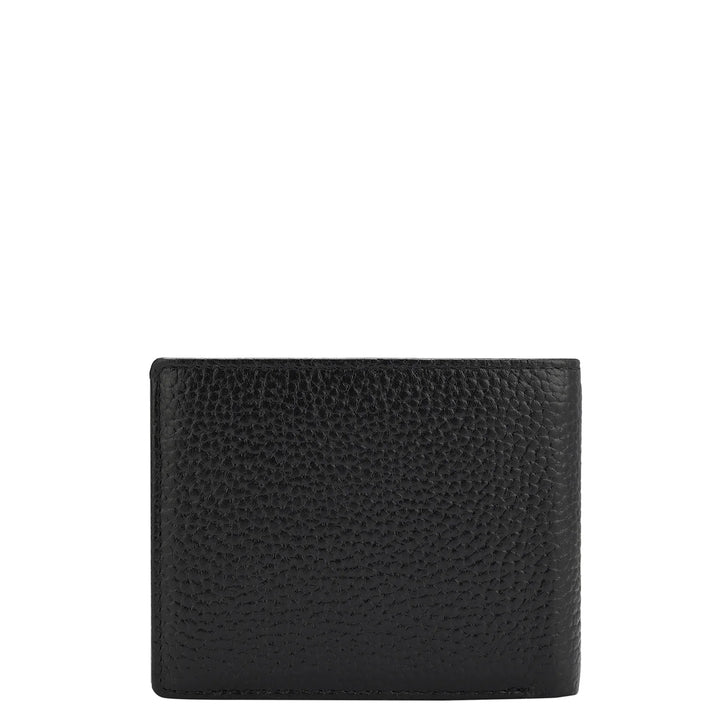 Wax Leather Mens Wallet - Black