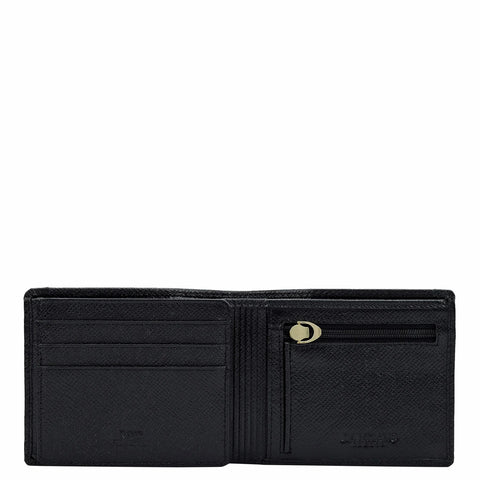 Croco Leather Mens Wallet - Black