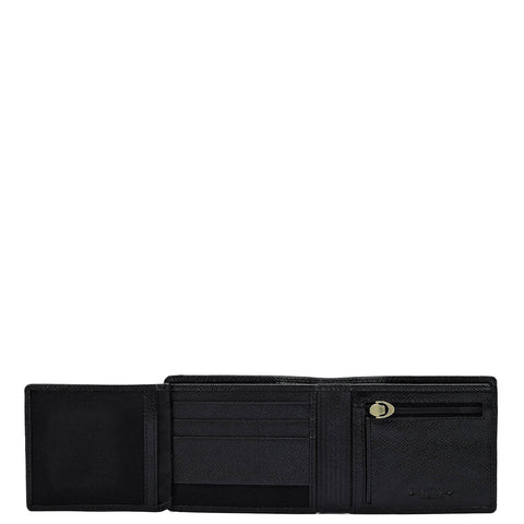 Croco Leather Mens Wallet - Black