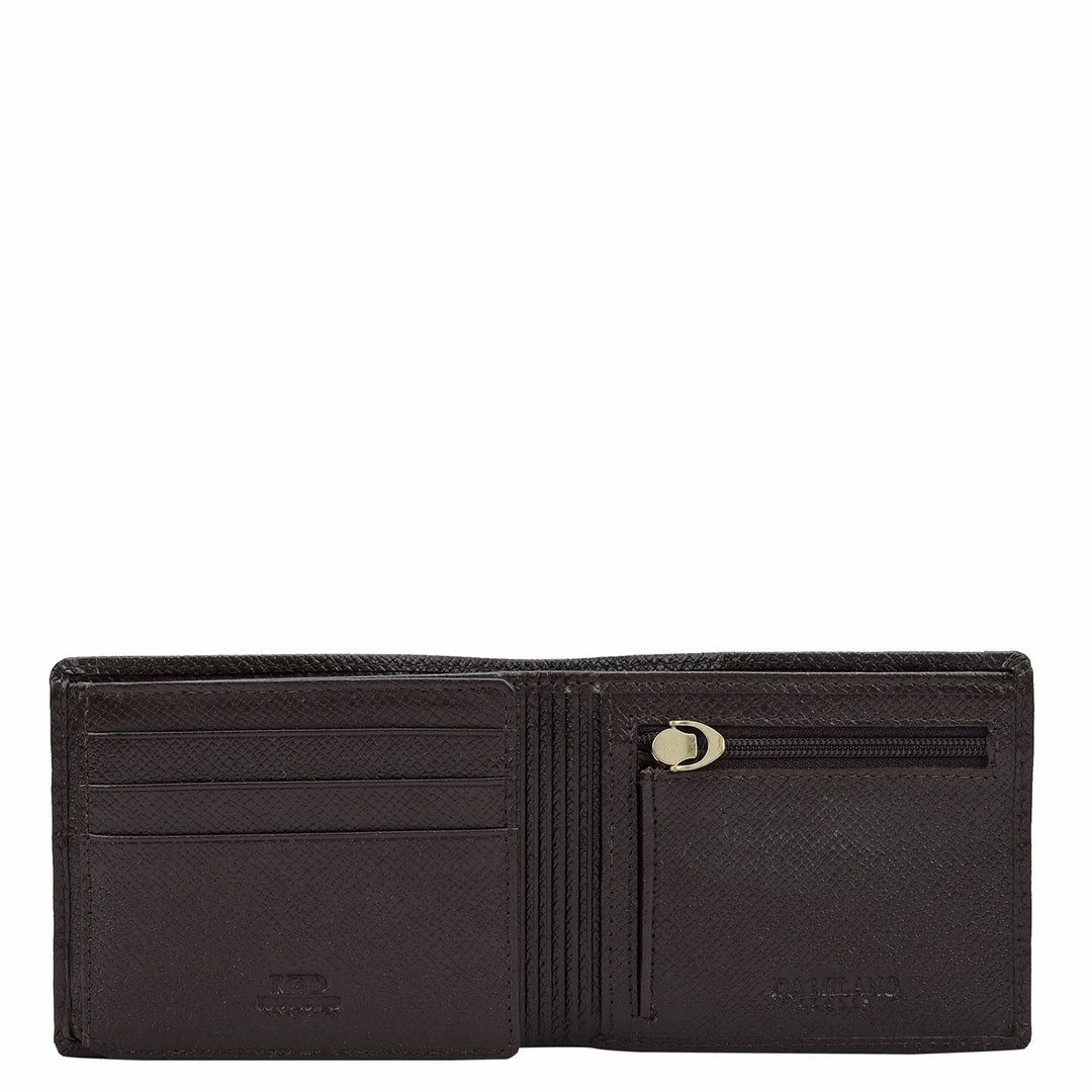 Croco Leather Mens Wallet - Brown