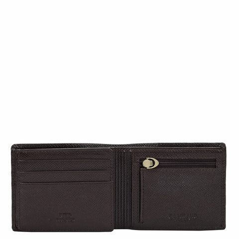 Croco Leather Mens Wallet - Brown