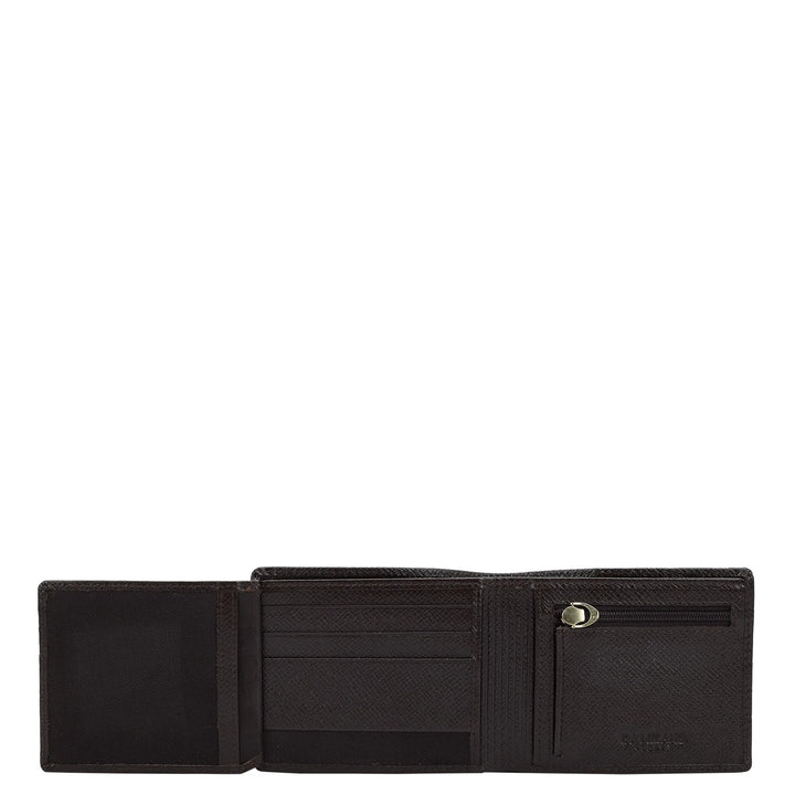 Croco Leather Mens Wallet - Brown