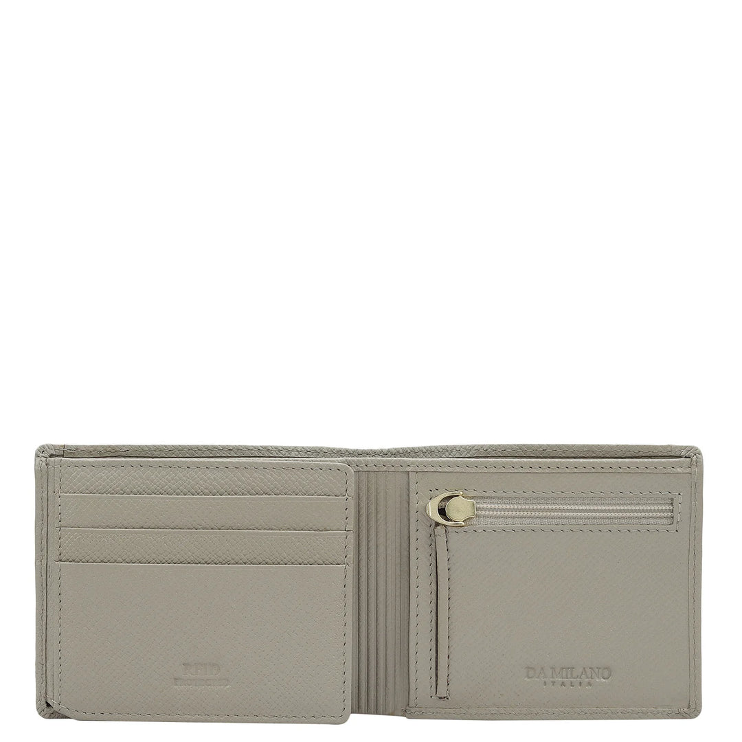 Croco Leather Mens Wallet - Frost