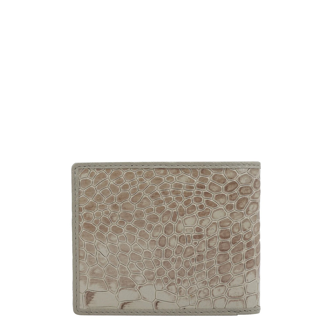 Croco Leather Mens Wallet - Frost