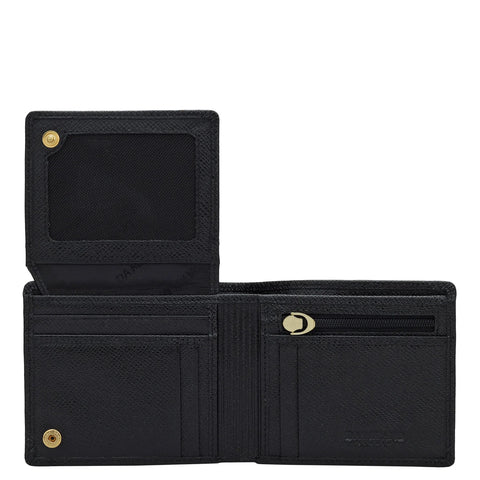 Croco Leather Mens Wallet - Black