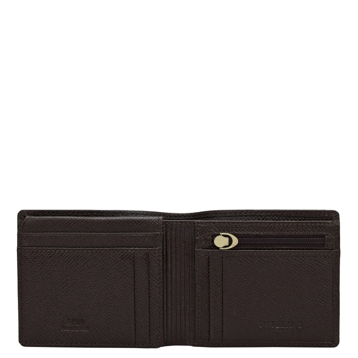 Croco Leather Mens Wallet - Brown