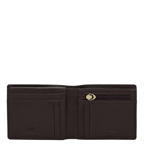 Croco Leather Mens Wallet - Brown