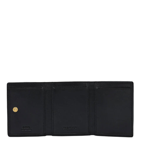 Black Trifold Leather Mens Wallet