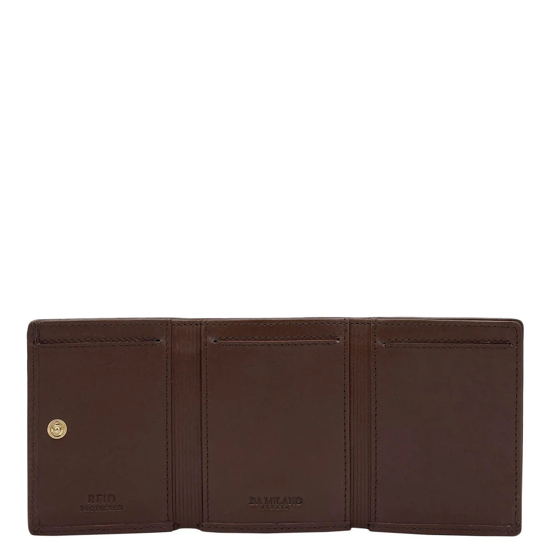 Brown Trifold Leather Mens Wallet