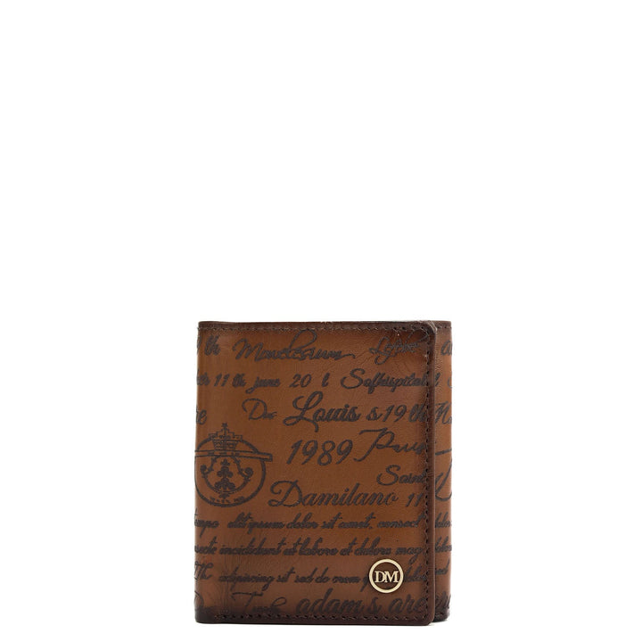 Cognac Trifold Leather Mens Wallet