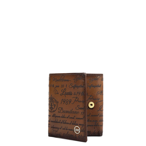 Cognac Trifold Leather Mens Wallet