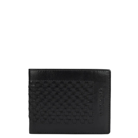 Mat Plain Leather Mens Wallet - Black