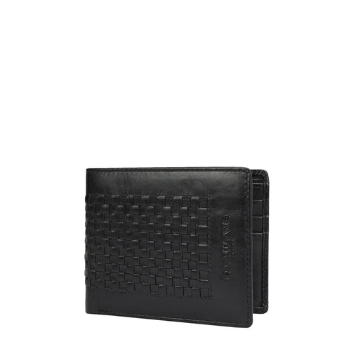 Mat Plain Leather Mens Wallet - Black