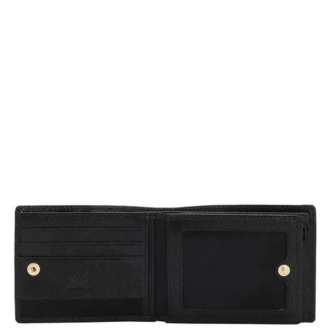 Croco Ostrich Leather Mens Wallet - Black