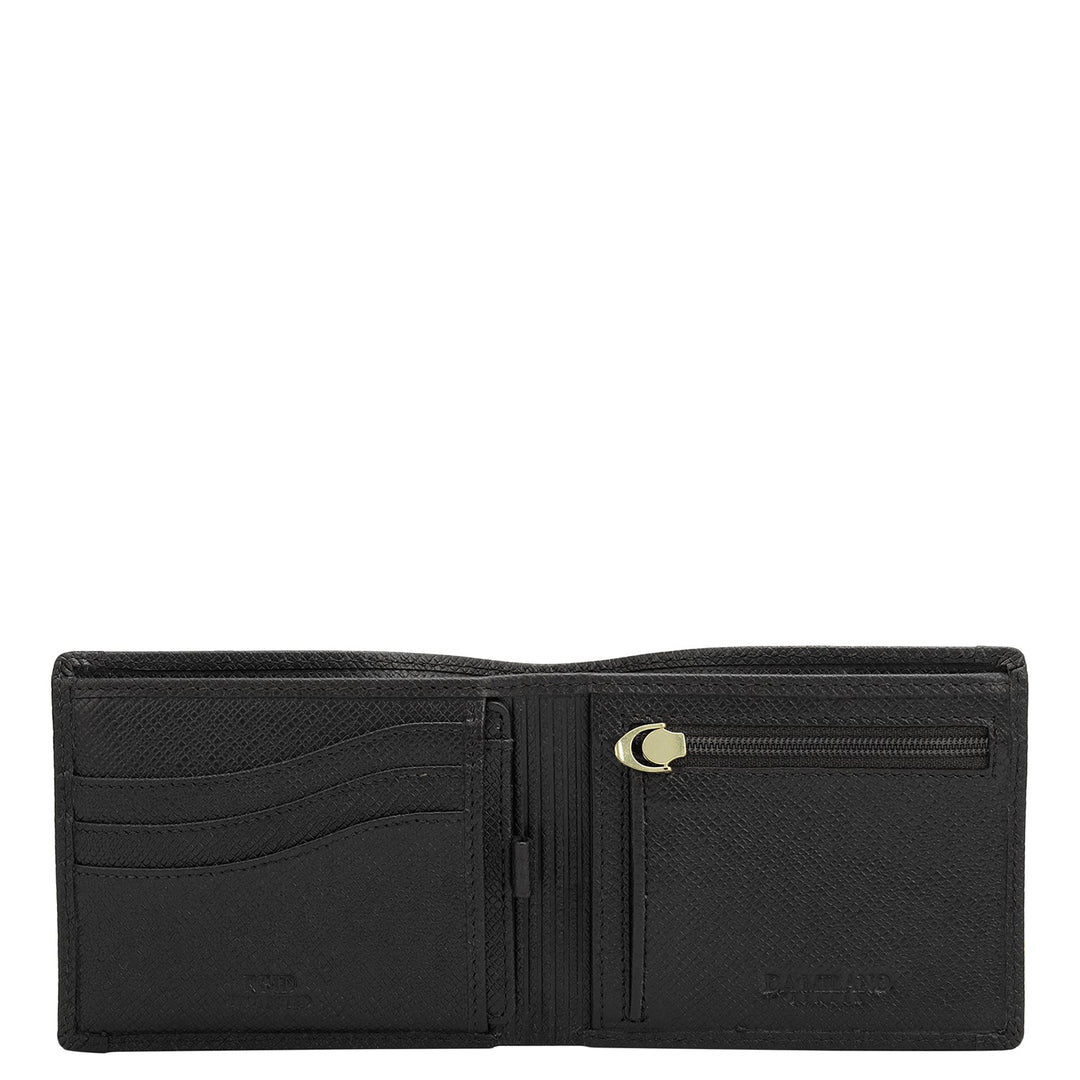 Black Bifold Leather Mens Wallet