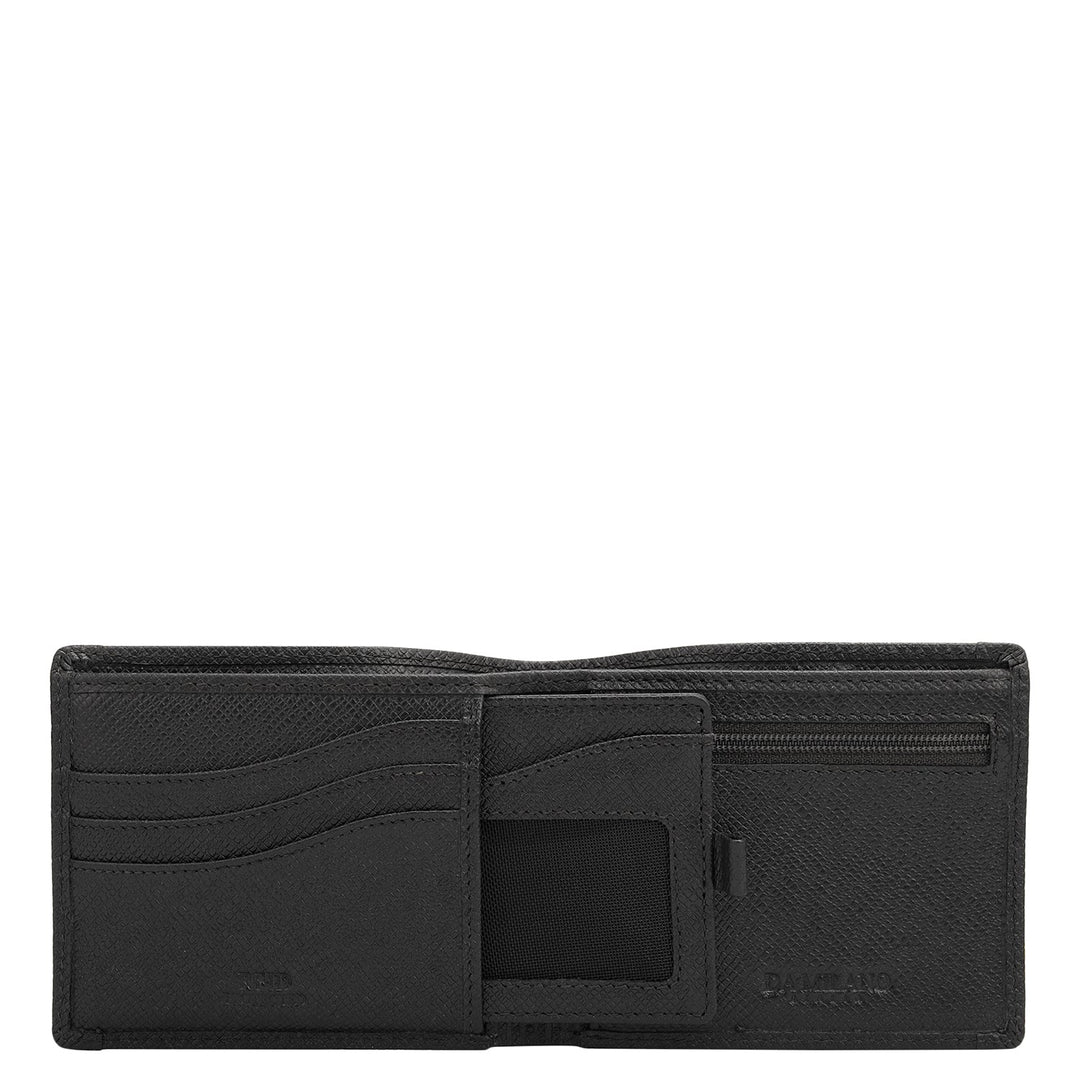 Black Bifold Leather Mens Wallet