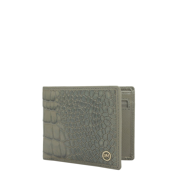 Stone Grey Bifold Leather Mens Wallet