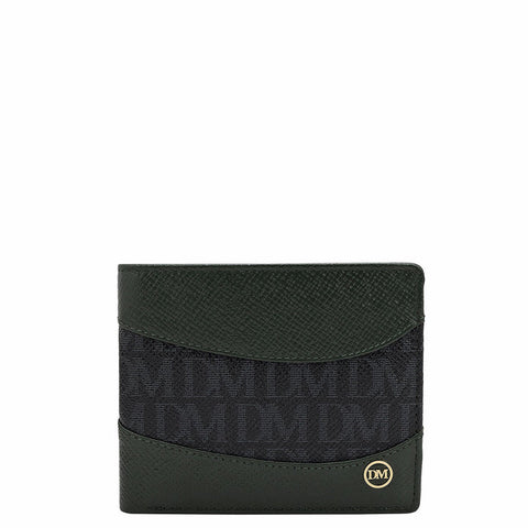 Monogram Franzy Leather Mens Wallet - Petrol Green & Black