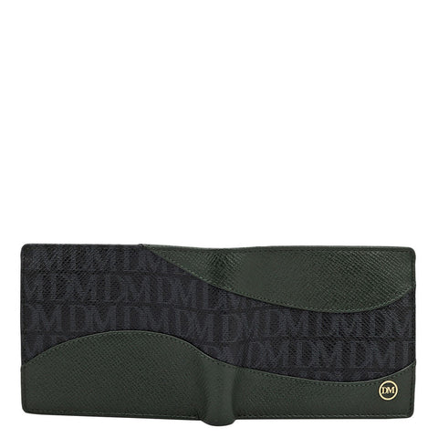 Monogram Franzy Leather Mens Wallet - Petrol Green & Black