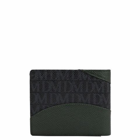 Monogram Franzy Leather Mens Wallet - Petrol Green & Black