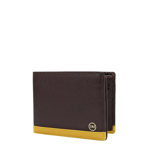 Da Milano Men's Leather Wallet - Chocolate Bifold