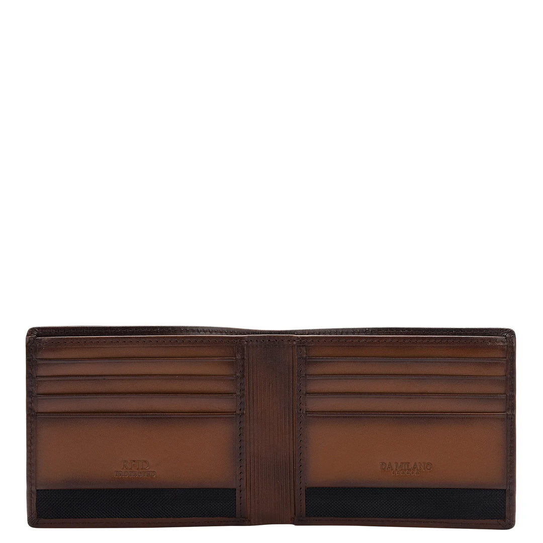 Plain Leather Mens Wallet - Cognac