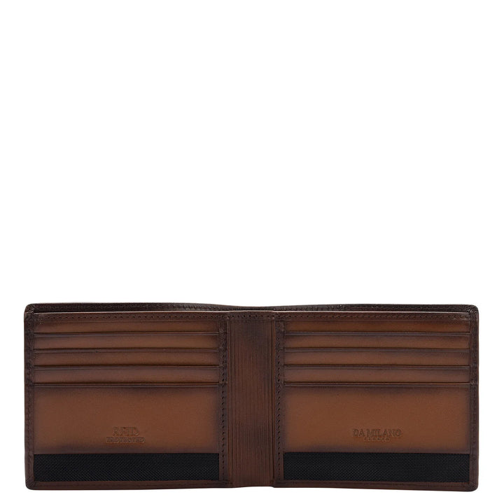 Plain Leather Mens Wallet - Cognac