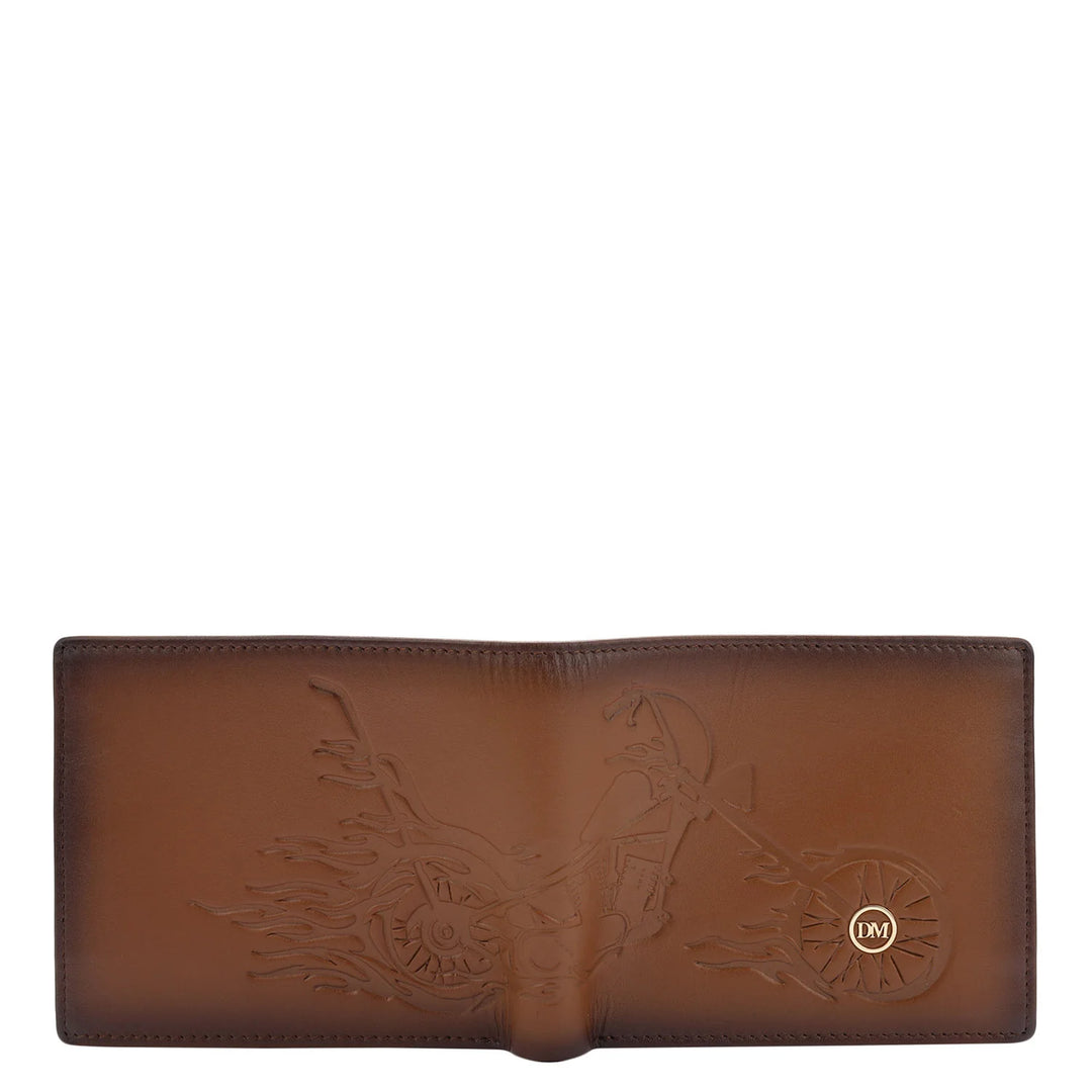 Plain Leather Mens Wallet - Cognac