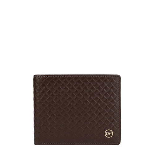 Mat Emboss Leather Mens Wallet - Brown