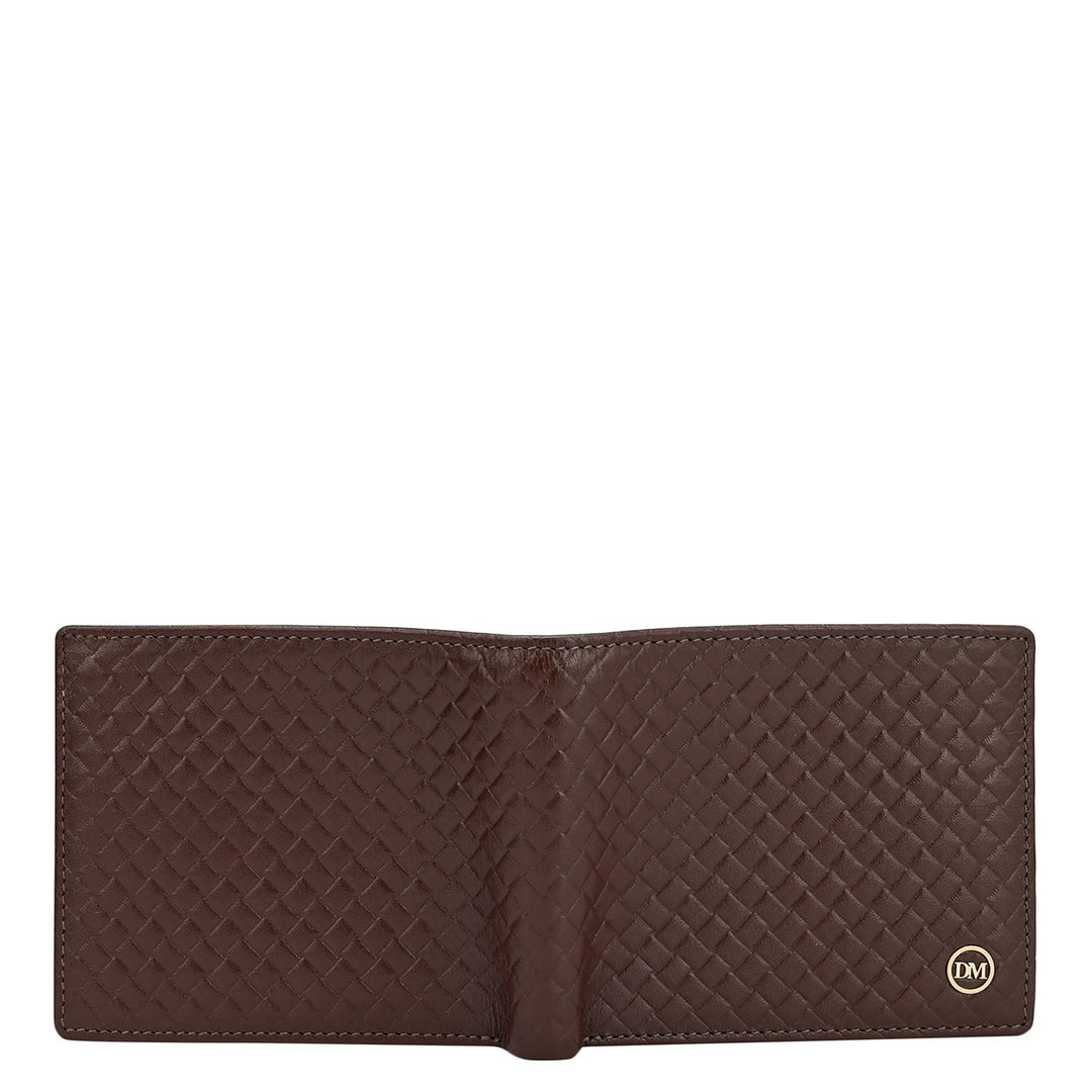 Mat Emboss Leather Mens Wallet - Brown