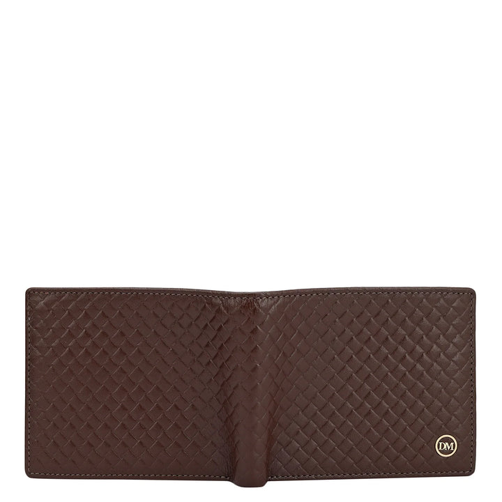 Mat Emboss Leather Mens Wallet - Brown