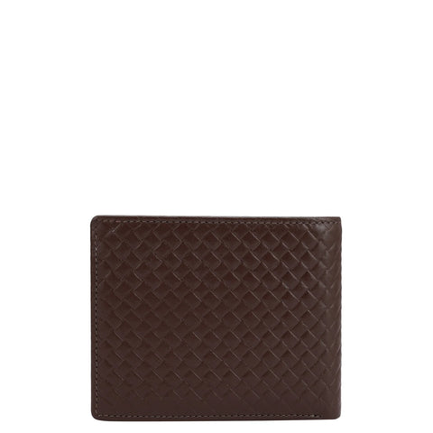 Mat Emboss Leather Mens Wallet - Brown