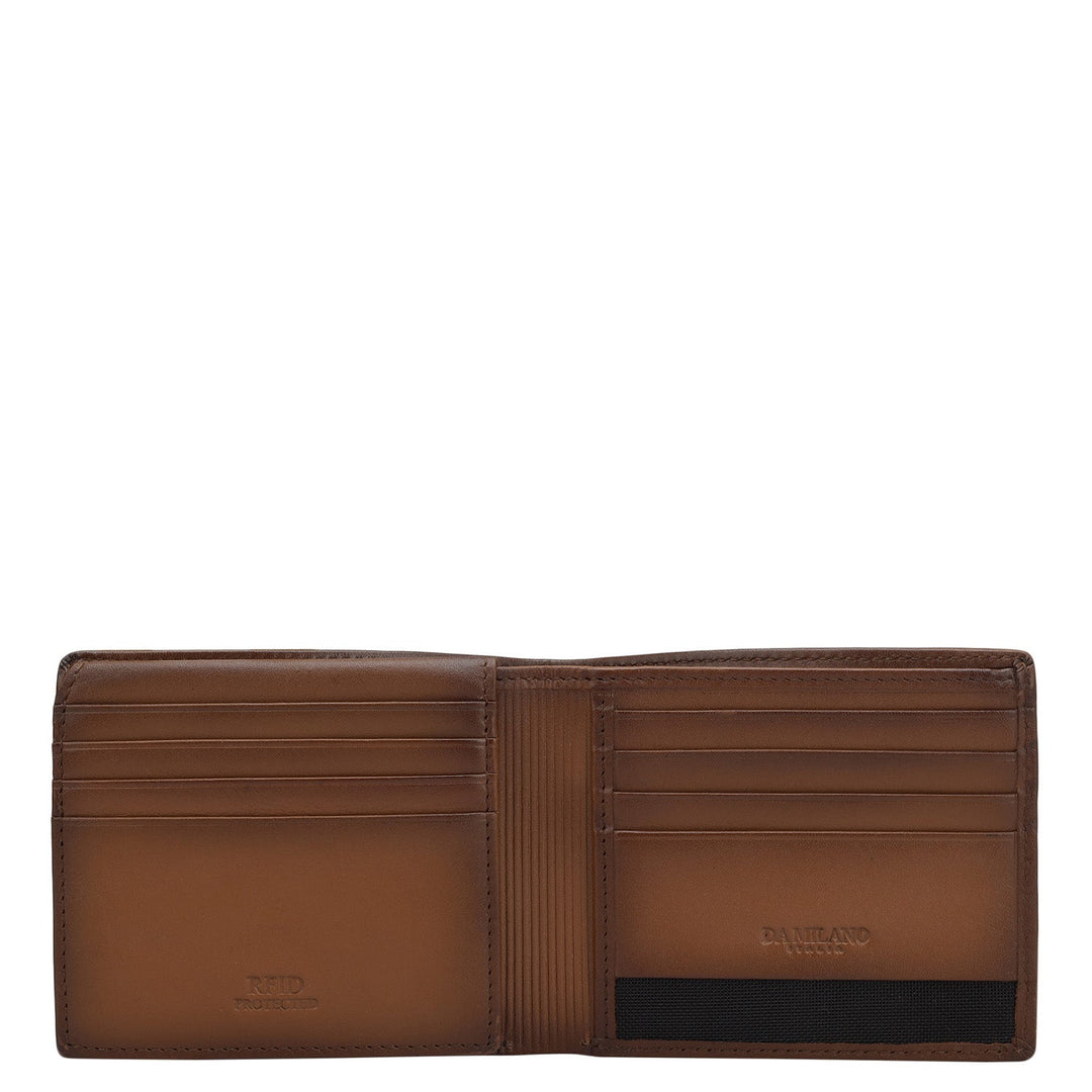 Cognac Bifold Leather Mens Wallet
